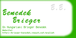 benedek brieger business card